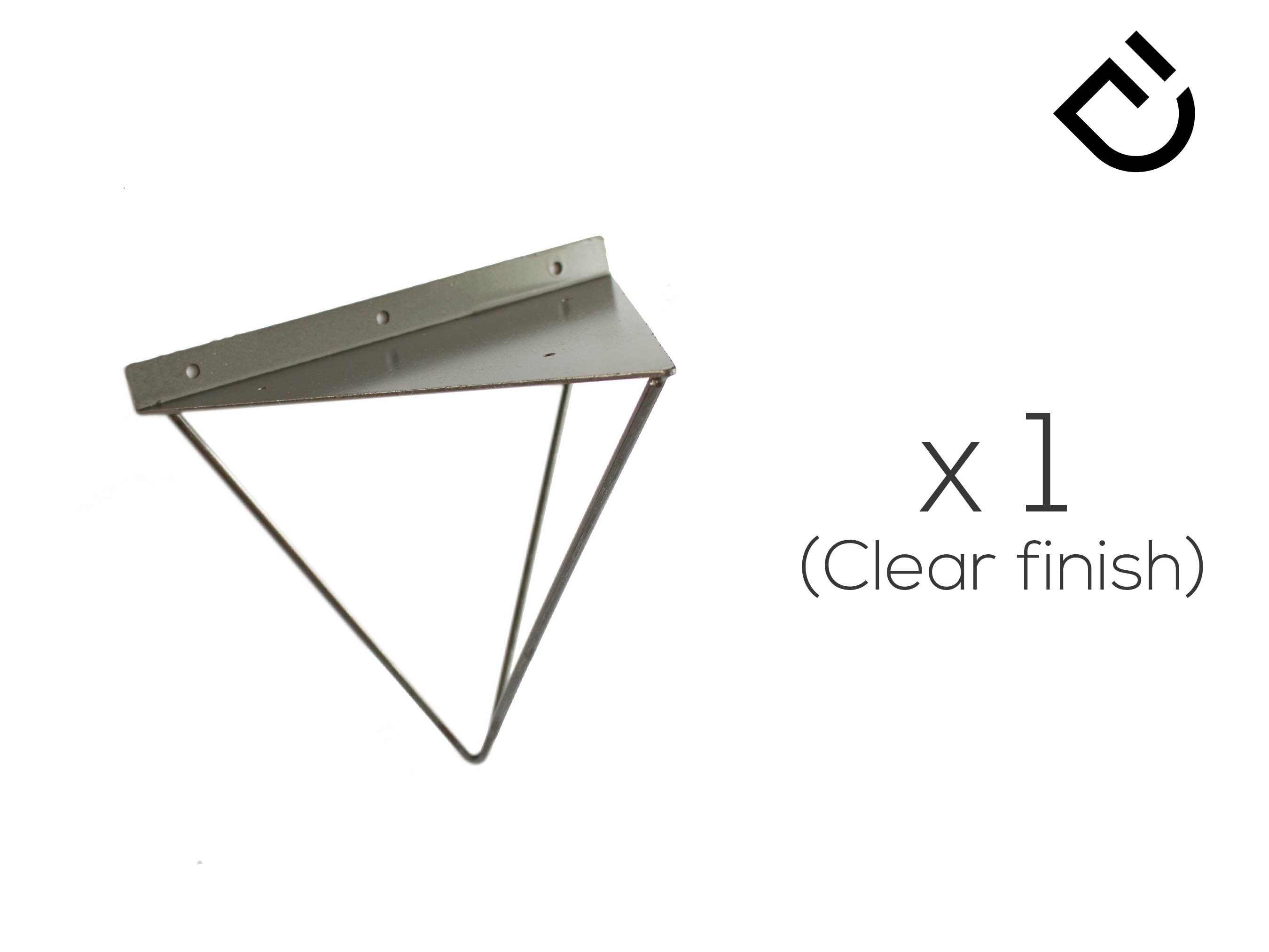 Hairpin Shelf Brackets X1 Industrial Rustic Style clear Powder Coat