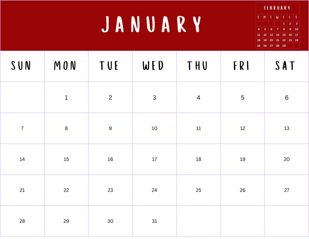 Printable / Digital 24 Month Calendar 2024/2025 Calendars Etsy