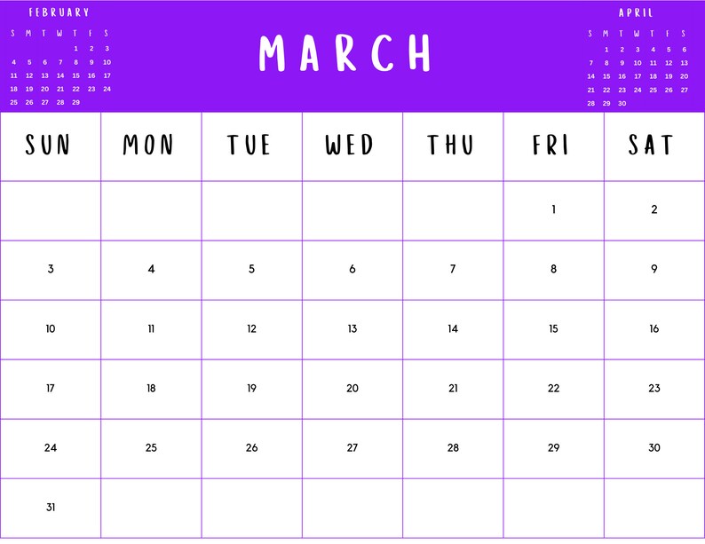 Printable / Digital 24 Month Calendar 2024/2025 Calendars - Etsy