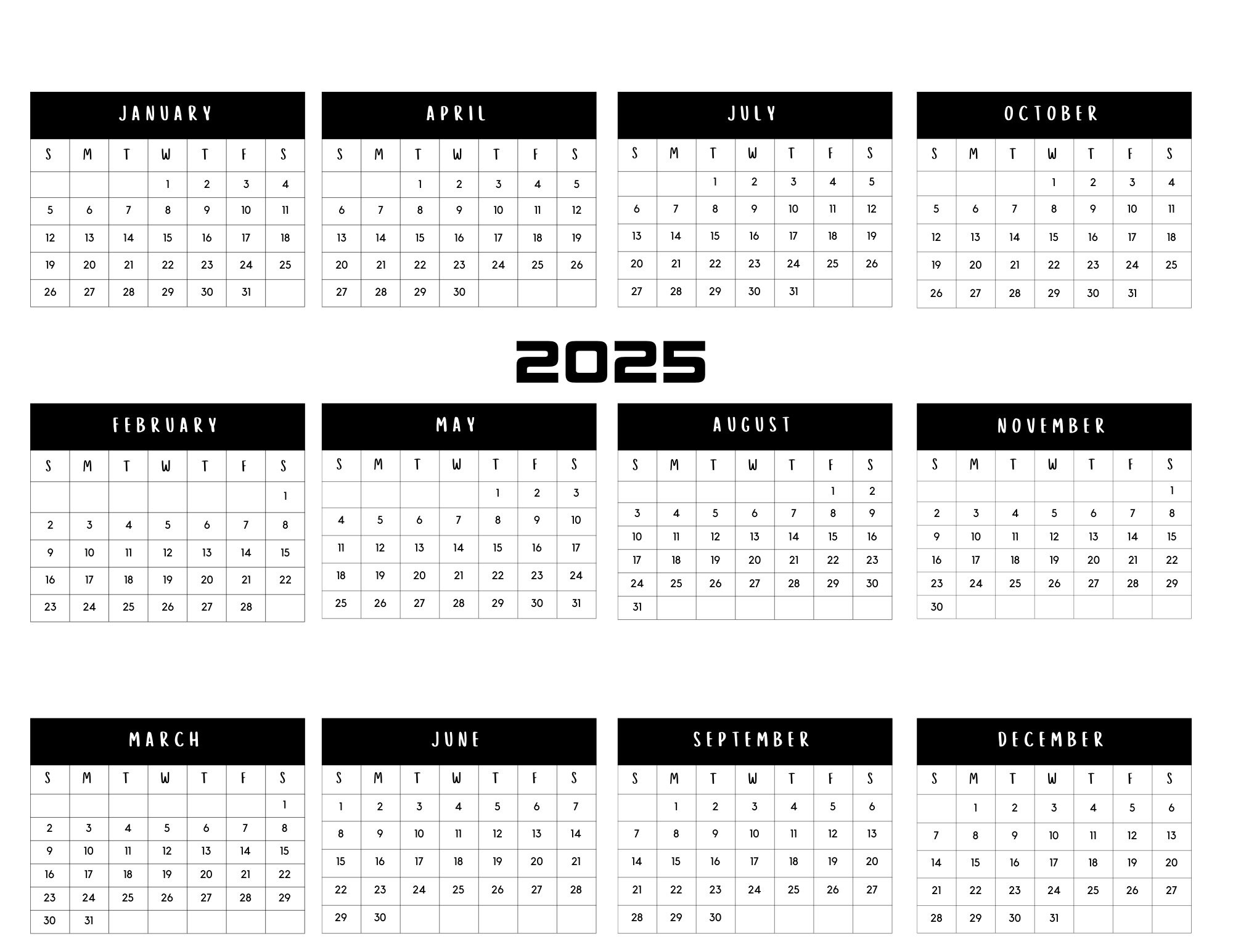 Printable / Digital 24 Month Calendar 2025/2025 Calendars Etsy
