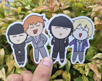 Autocollants Mob Psycho Duo! Autocollant Reigen, Teru et Mob, Mob Psycho 100 Anime Merch, Shiego Kageyama, Teruki Hanazawa et Arataka Reigen Fanart