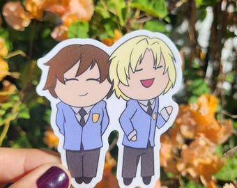 Autocollant Haruhi et Tamaki, autocollant de l'anime Ouran High School Host Club, produit dérivé OHSHC Shoujo