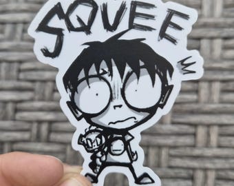 Autocollant Squee, produit dérivé de la bande dessinée « Squee's Wonderful Big Giant Book of Unspeakable Horrors » de Jhonen Vasquez