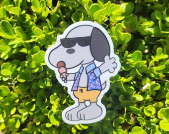Autocollant Snoopy d'été, produits dérivés Snoopy, autocollant Peanuts