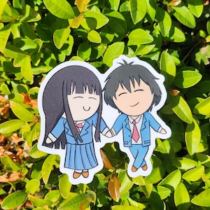 Sawako und Kazehaya Chibi Anime Sticker, From Me To You Merch, Kimi Ni Todoke Sticker, Shoujo Manga Design Sticker Fanart, Kuronuma x Shota