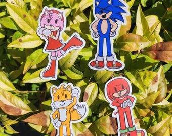 Autocollants variés Sonic et ses amis, Sonic le Hérisson, Amy Rose, Tails le Renard, Tails Miles Prower, Knuckles l'Échidné