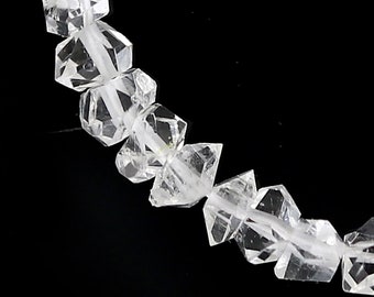 Clear White Herkimer Diamond Quartz Nuggets, 4-6mm Natural Double Terminated Clear Quartz Crystals, Small Herkimer Rough Stone SKU- BBI2232