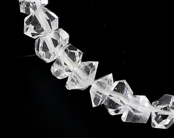 Herkimer Diamond Quartz Nuggets, 6-7mm Double Terminated Clear Crystals