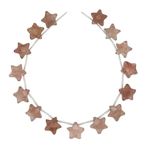 15 pcs Natural Strawberry Quartz Faceted Star Gemstone Beads, 10mm Carved Star shape jewelry , Strawberry Quartz Gemstone Jewelry .