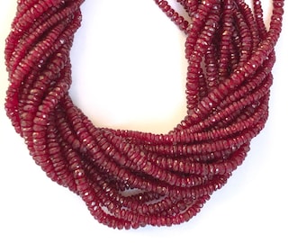 2.5-3mm Ruby African Rondelle Faceted 7.75 inch