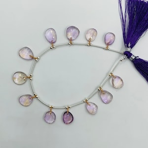 12 Pieces Natural Ametrine Rose Cut Slices Cabochons , Free Form Shape Cabochon, Faceted Rose Cut Flat Back Cabochons, Cut Stones Cabochons.