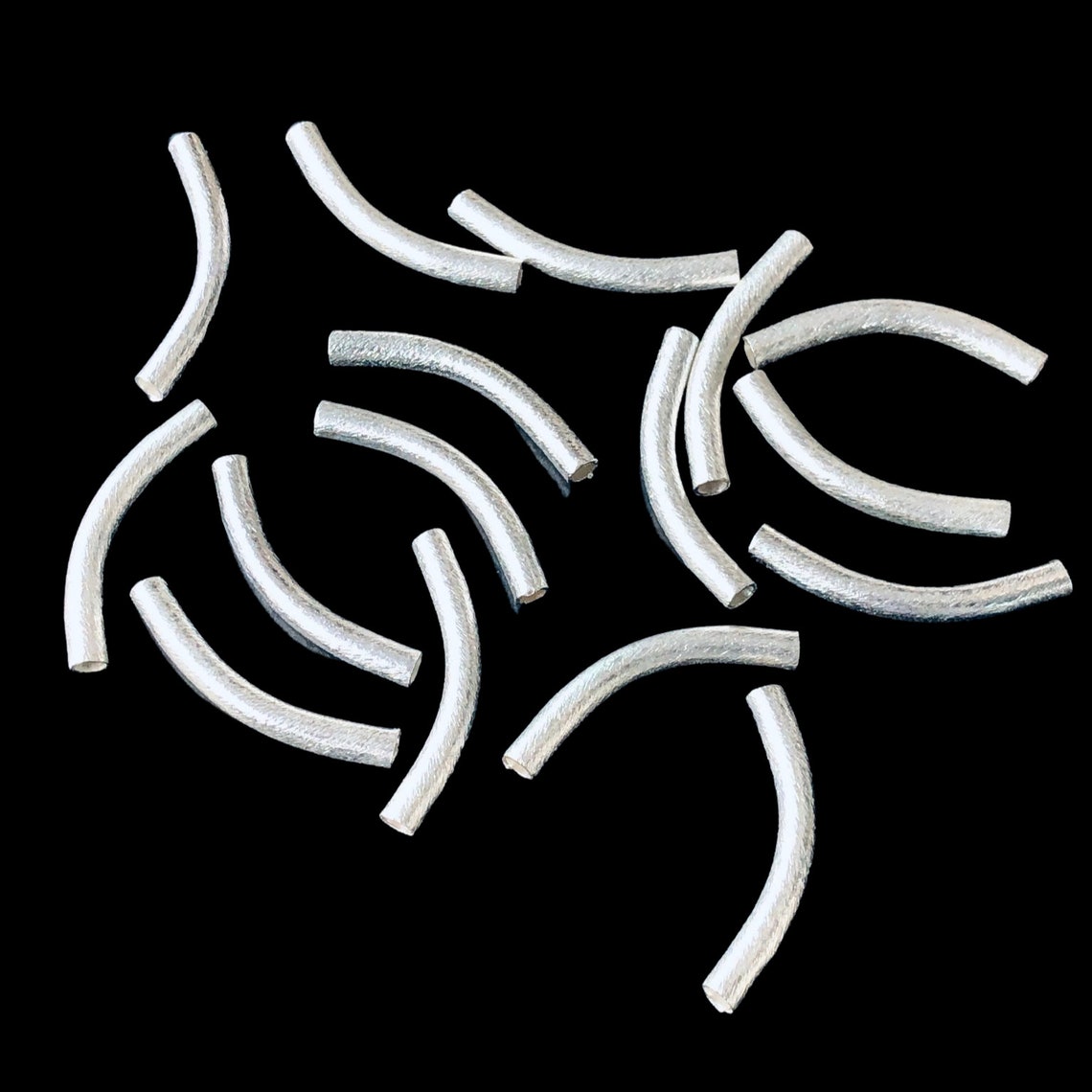 35mm Silver Plated Curved Tube Beads for Jewelry Making Etsy India