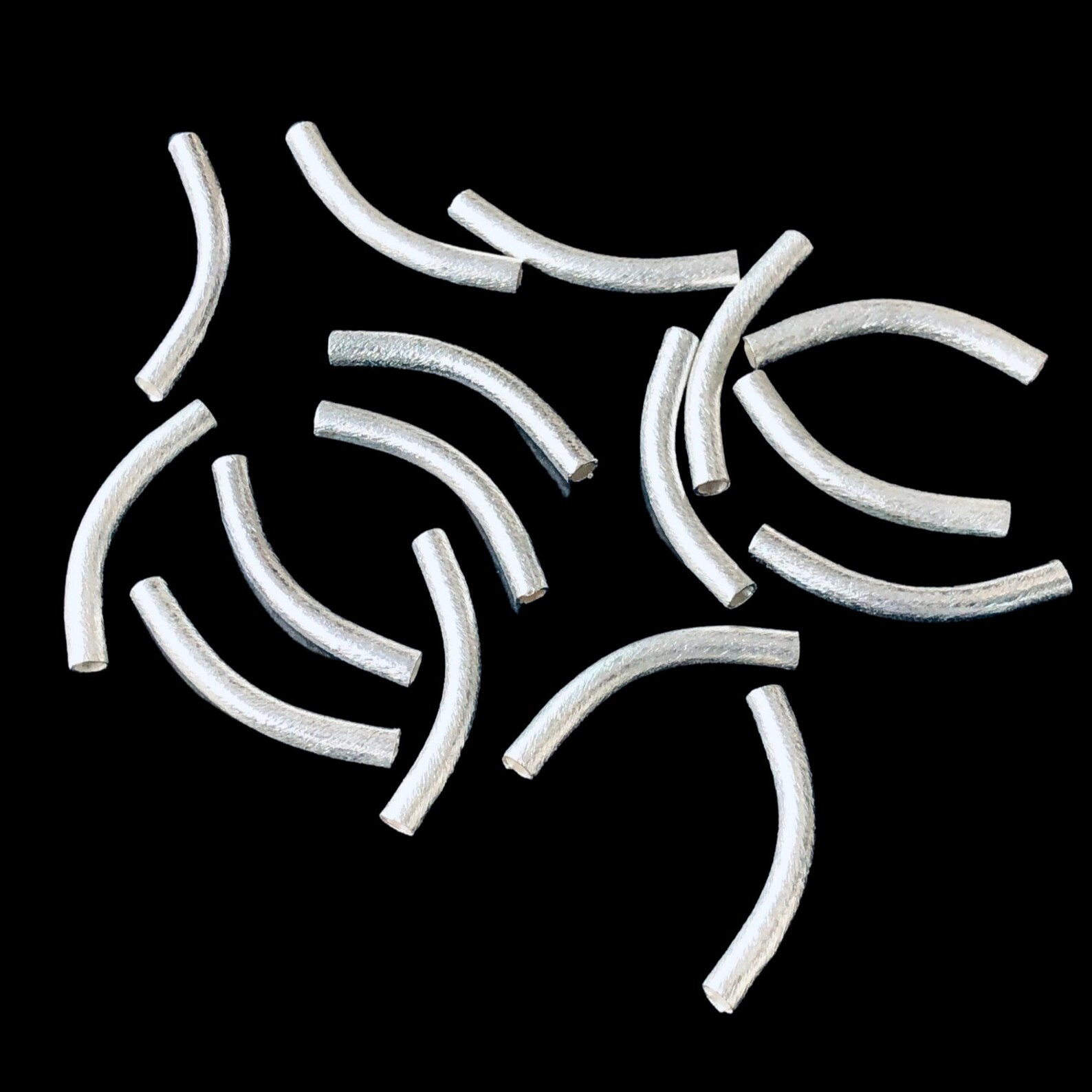 35mm Silver Plated Curved Tube Beads for Jewelry Making Etsy India