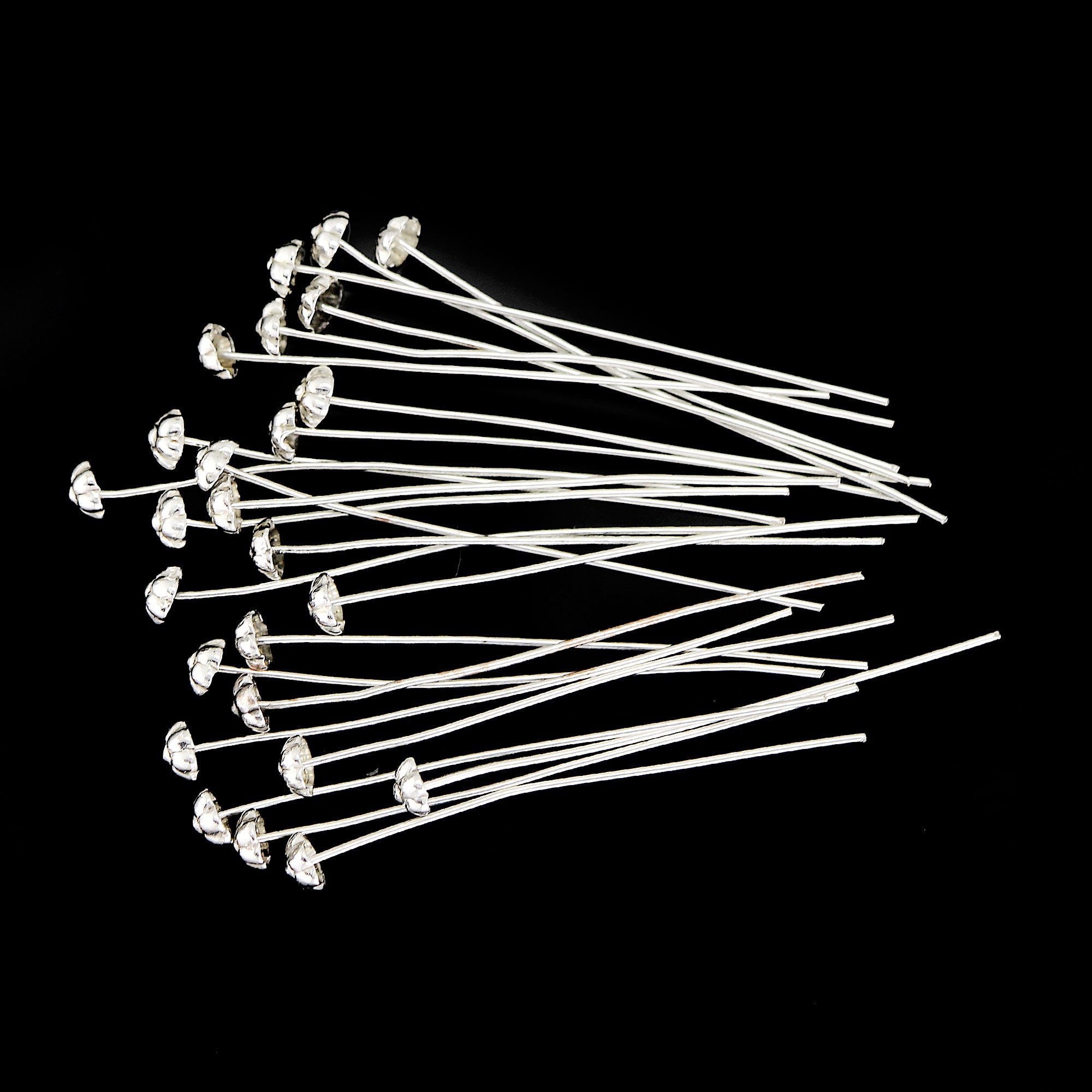 50 Pcs Silverplated Decorative Head Pins52mm Fancy Etsy UK