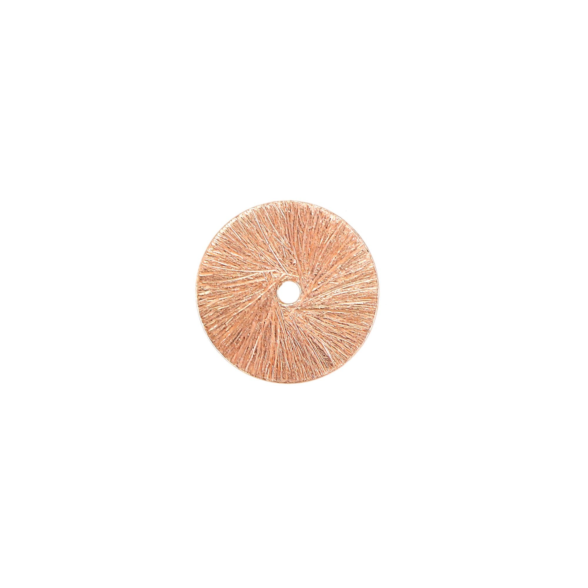 Brushed Gold Copper gold flat disc beads spacers - Brushed Disk