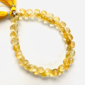 Natural Citrine Onion Shape Beads, 7mm Citrine Faceted Beads, Citrine Faceted Onion Beads, Wholesale Beads, Citrine Beads 8 Inch Strand