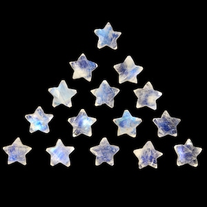 2 Pieces Natural White Rainbow Faceted Star Shape Gemstone, Size 10mm, Hand Carved Star Shape Briolette&#39;s , Jewelry Making, SKU-BBI106