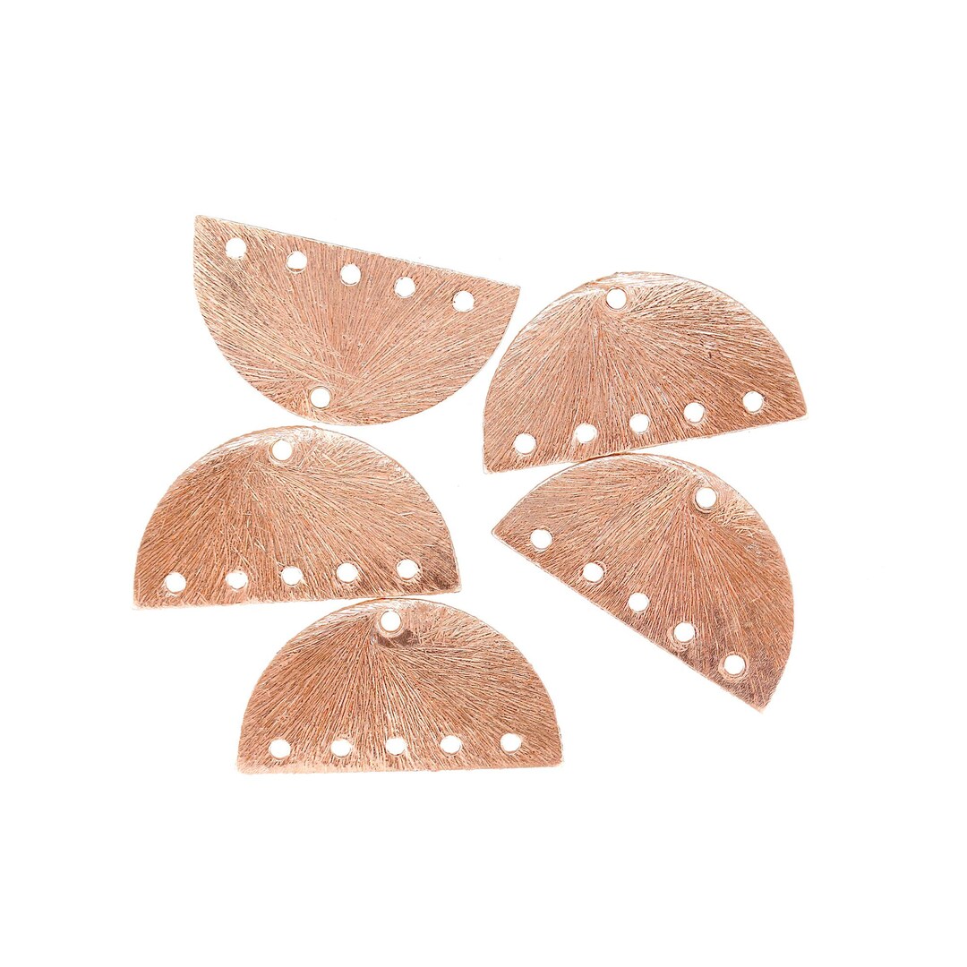 10 Pcs Rose Gold Plated D Shape Connectors , Size 25x13mm , E Coated