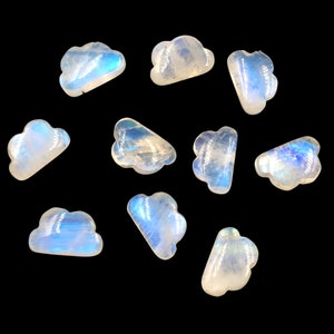 Natural White Rainbow Cloud Shape Gemstone Beads , Blue Flashy , Smooth Cloud Shape Gemstone , Hand Carved Gemstone , SKU -BBI1399