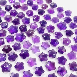 2 Pieces Natural Amethyst Hand Carved Star Shape Briolette&#39;s, Star Shape Gemstone For Jewelry,  Size 10mm , SKU - BBI111