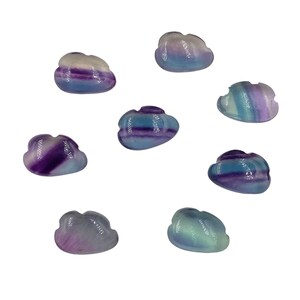 Hand Carved Multi Fluorite Cloud Gemstone Beads, 8x12mm