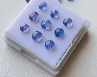 Natural Tanzanite Round Cabochons, Calibrated Loose Gemstones, Jewelry Making