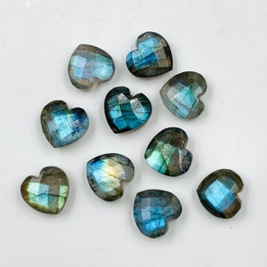 Natural Labradorite Faceted Carved Heart Shape Loose Gemstone Beads ,Blue Flash Carved Heart Shape Gemstone Briolette,Gemstone Beads BBI306