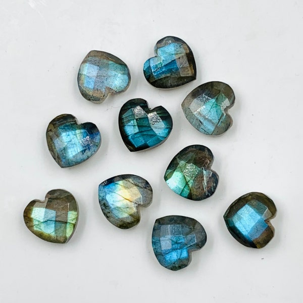 Natural Labradorite Faceted Carved Heart Shape Loose Gemstone Beads ,Blue Flash Carved Heart Shape Gemstone Briolette,Gemstone Beads BBI1693