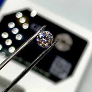 Premium Moissanite Round Shape Faceted Cut White Synthetic Diamond with GRA Certified VVS1 Excellent Loose Gemstone, Sizes Choose Variation