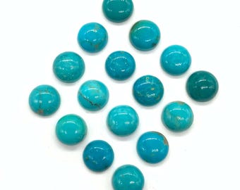 Natural Arizona Turquoise Round Gemstone Cabochon, CALIBRATED Loose Stone Cab, Round Jewelry Making Cabochons Semi Precious Cab