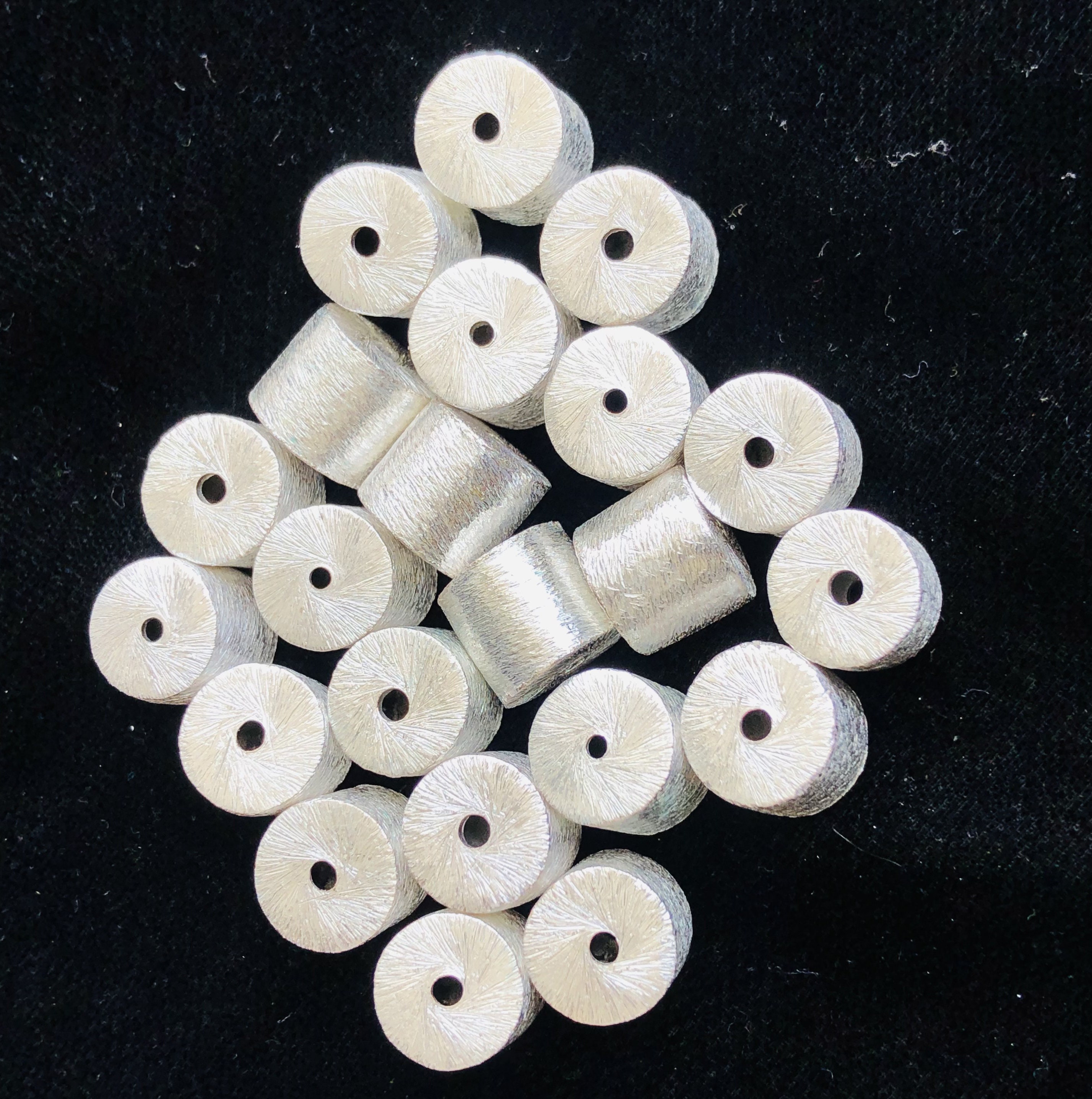 88mm Cylinder shape copper beads Silver plated cylinder Etsy