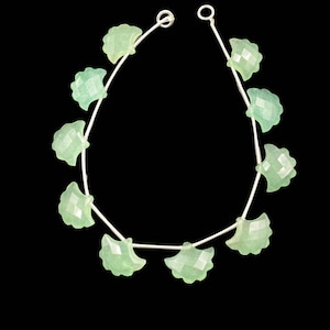 10 Pieces GREEN AVENTURINE Carved Tree Shape Natural Gemstone Briolette Side Drill Beads Line , Gemstone Carving Beads ,Genuine Beads