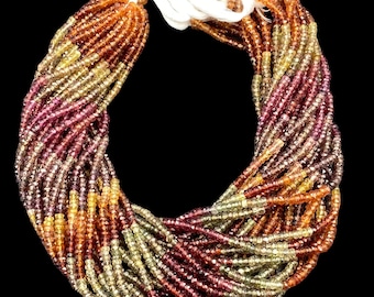AAA Tundra Sapphire Faceted Rondelle Beads, 13 tum