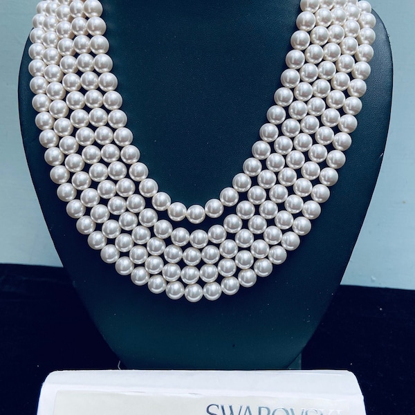 Crystal White (001 650) Genuine Swarovski 5810 Pearls Round Glass Beads jewelry making | 2mm, 3mm, 4mm, 5mm, 6mm, 8mm, 10mm, 12mm -BBI1881