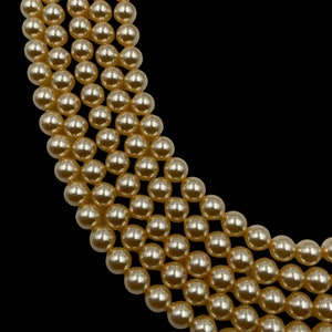 Crystal Light Gold (001 539) Genuine Swarovski 5810 Pearls Round Beads for jewelry making | 2mm, 3mm, 4mm, 5mm, 6mm, 8mm, 10mm, 12mm BBI18
