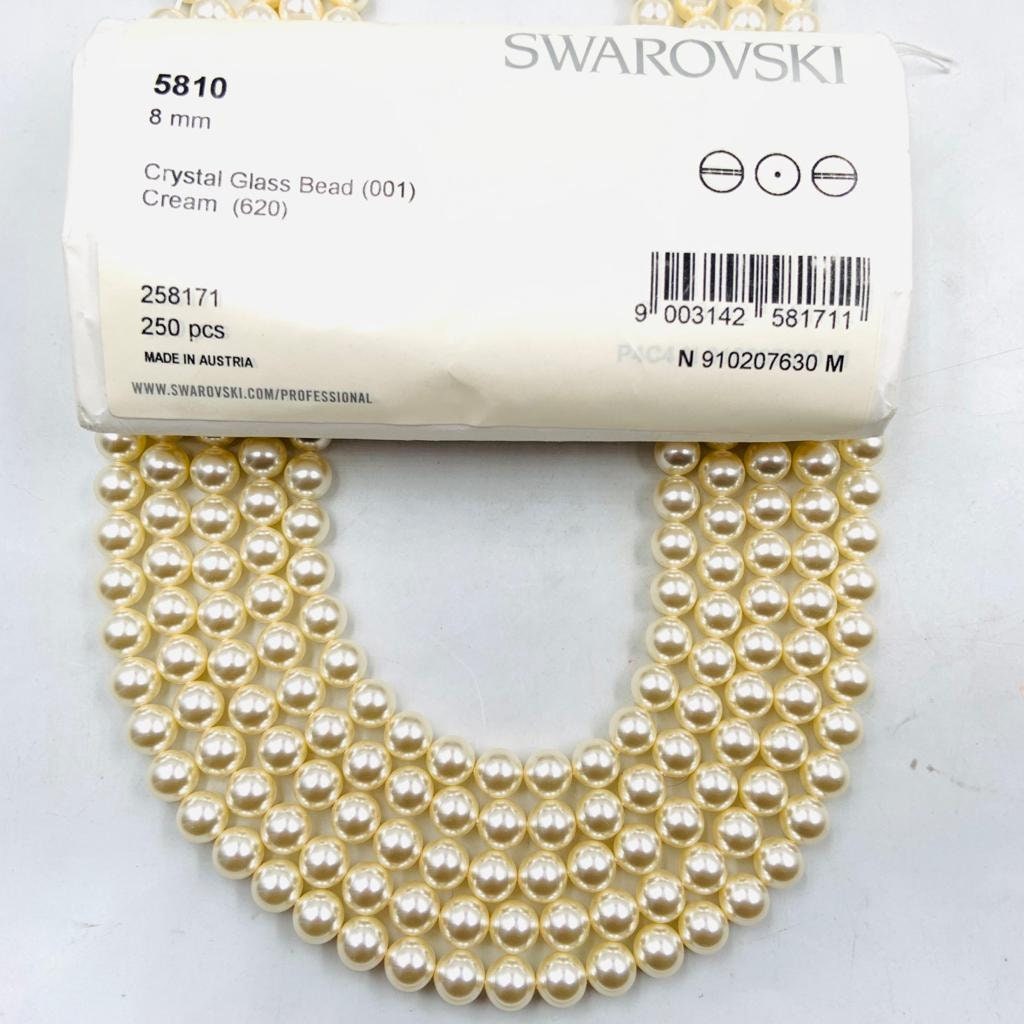 Swarovski Crystal Cream Pearls, Round Glass Beads (6mm, 8mm  display picture 3