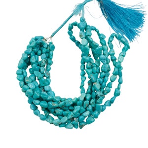 Natural Arizona Turquoise Tumble Gemstone Beads , Genuine Turquoise Smooth Nugget Beads , Tumble Beads For Jewelry , SKU - BBI744