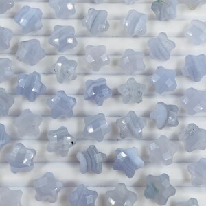 2,3,4,5 Pcs Natural Blue Lace Agate Hand Carved Star Shape Briolettes, Star Shape Gemstone For Jewellery, Star Shape Briolettes 10 mm