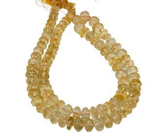 AAA Quality Natural Citrine  Rondelle Beads , Hand Cut Beads , Citrine Faceted Rondelle Beads , Size 6mm To 8mm , SKU - BBI1236