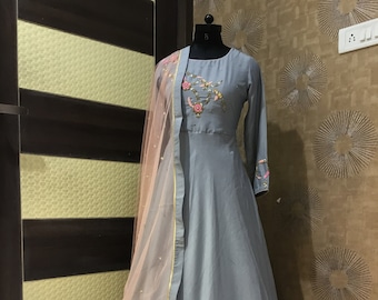 Indian Kurti Kurta Gown   Designer anarkali salwar suit indian Pakistani salwar kameez anarkali suit  wedding dress Zardogi Work Suit