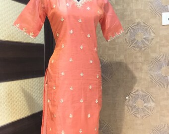 Indio Kurtis Kurta Diseñador de vestidos hecho a mano Kurti Kurtis Kurta mujer Tops señoras vestidos casual túnica Tops Vestido