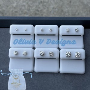 Moissanit Ohrstecker In 925 Silber, Paar Ohrringe mit Schraubverschluss, Ohrringe für Frauen & Männer, Geschenk zum Jahrestag