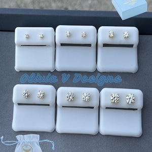 Moissanite Stud Earrings 14k Gold Over 925 Silver Pair Earrings with Screwback, Earrings for Women & Men, Anniversary Gift