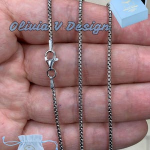 Round Box Chain, 1.5mm Round Box Chain, Sterling Silver Chain, .925 Sterling Silver, Mens or Womens Chain, Unisex, Made in Italy