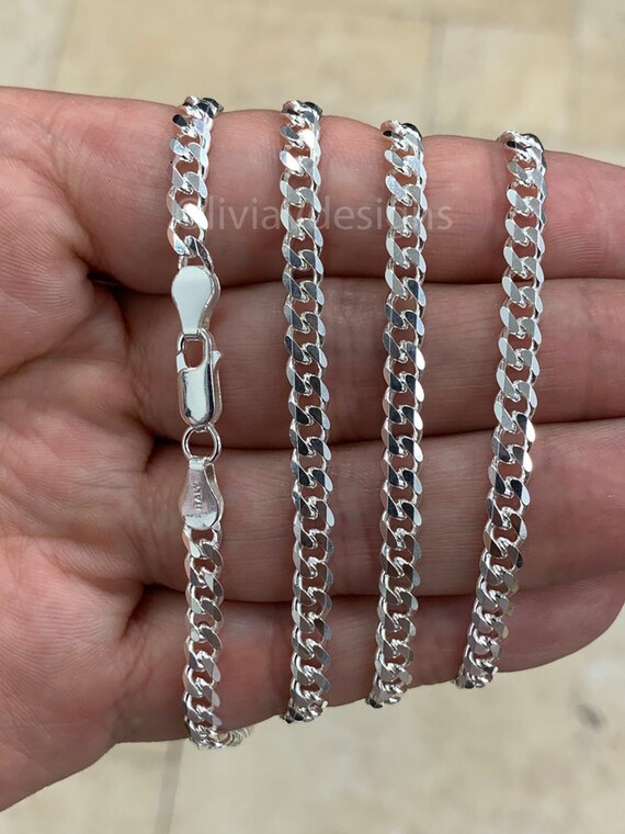 4.5mm Solid 925 Sterling Silver Italian Chain Necklace Solid