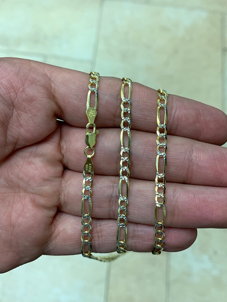 Stainless Steel 4.5mm Figaro Link Chain Necklaces Available 20, 22, 24, 30