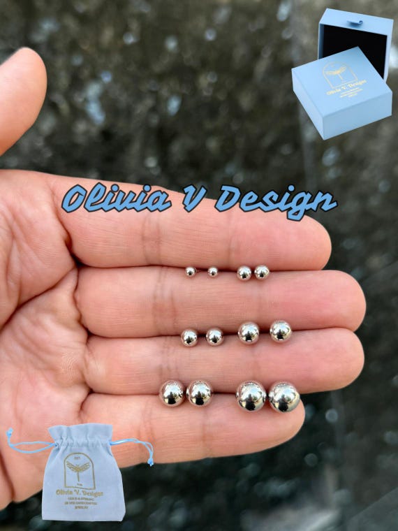 14Kホワイトゴールドボールスタッドピアス、4mm 14K White Gold Ball Stud Earrings, 4mm 並行輸入品 輸入品・未使用14K ホワイトゴールド ボールスタッドピアス 安全な