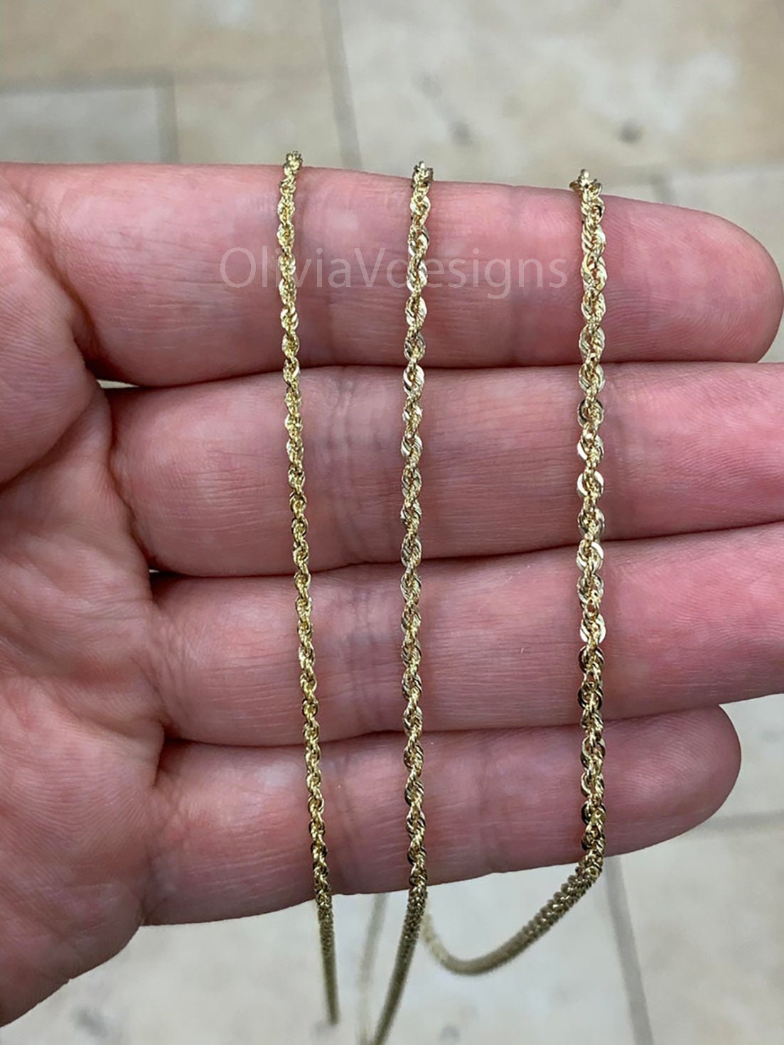 10K Solid Yellow Gold Necklace Gold 