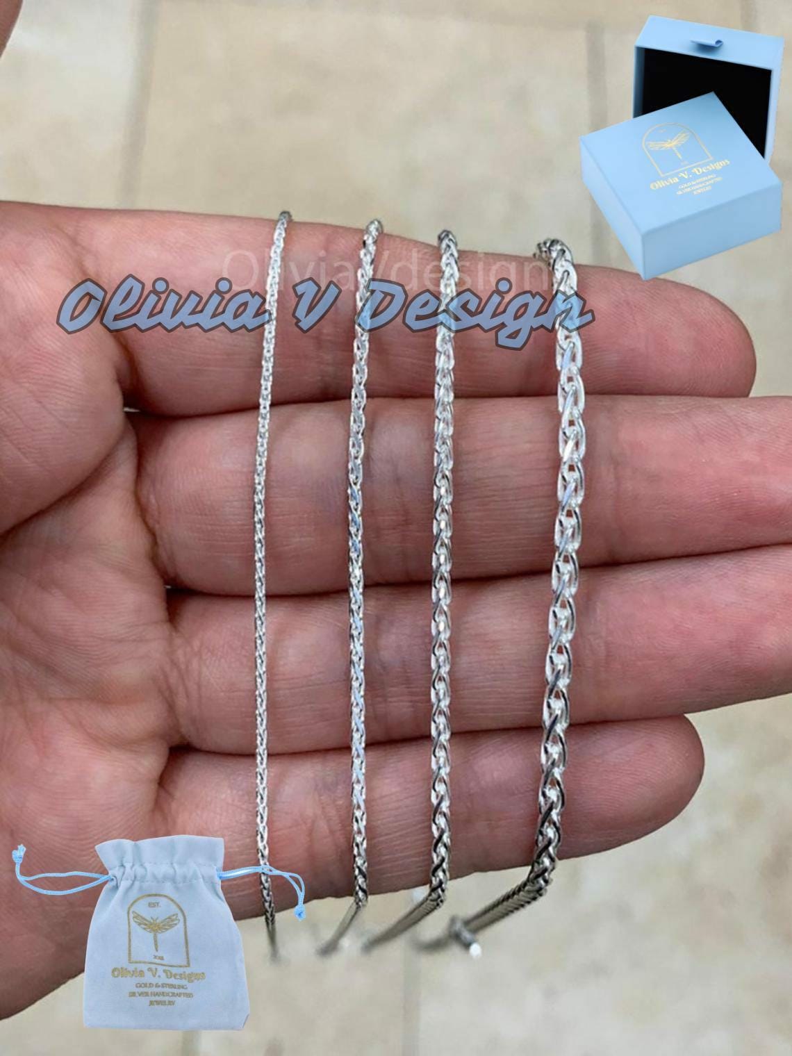 Dankadi Collana sottile 5 mm a forma di scatola in 925 argento, 18-26 catena quadrata