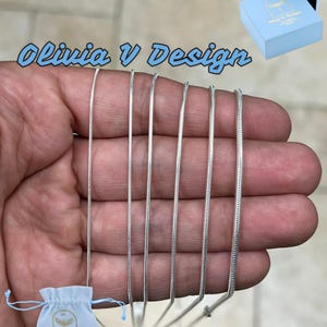 Real Solid 925 Sterling Silver Snake Chain necklaces 1.4mm 1.6mm 2mm 2.5mm 3.5mm 4mm In 16&quot;,18&quot;,20&quot;,22&quot;,34&quot;,30&quot; - Genuine 925 - Round Snake